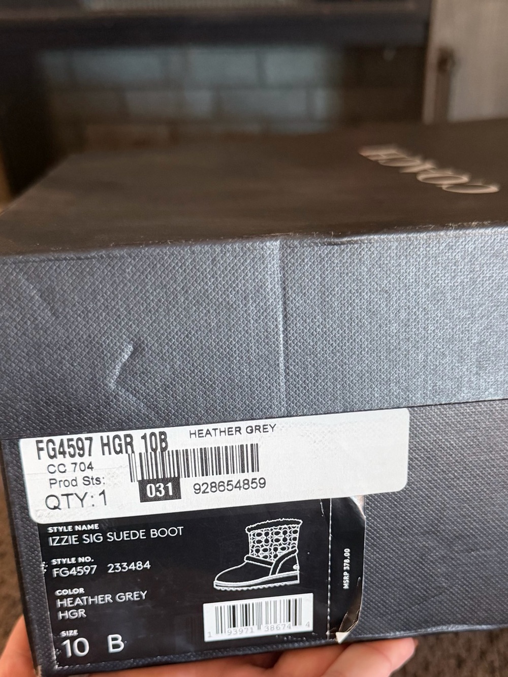 Coach Heather Grey Shoe Box with Coach Logo